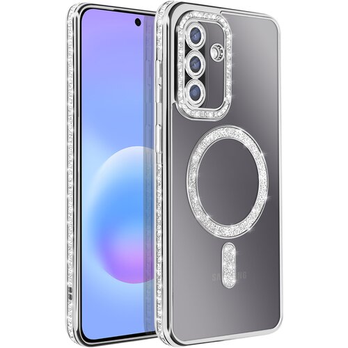 AVIZAR Ovitek za Galaxy A57 Združljiv s polnjenjem Qi z diamantnim Strass robom, Srebrna, (5000275163) Cene