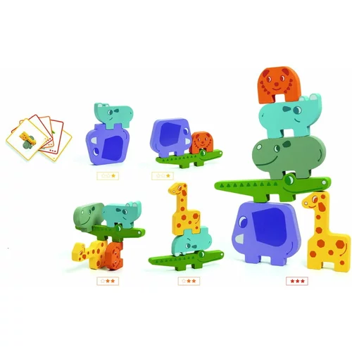 Djeco Otroška lesena sestavljanka v obliki živali Puzzle