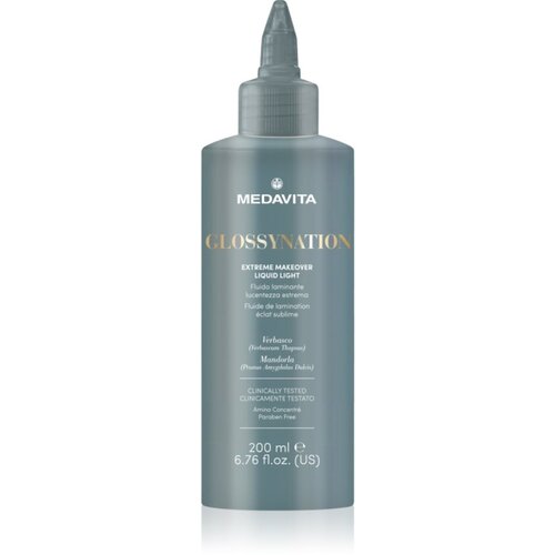Medavita Glossynation Extreme Makeover Liquid Light vlažilna globinska nega za sijaj upadlih las 200 ml Slike