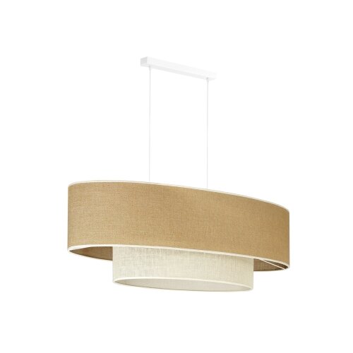  Duolla - Visilica na sajli DOUBLE OVAL YUTE 2xE27/15W/230V braon/krem Slike