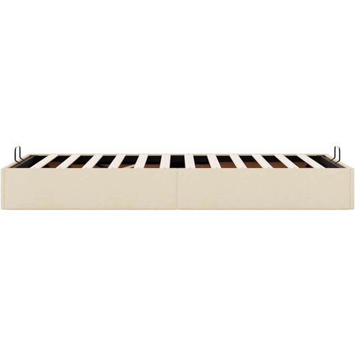 VidaXL otomanski okvir kreveta bez madraca krem 90x200 cm od tkanine Slike