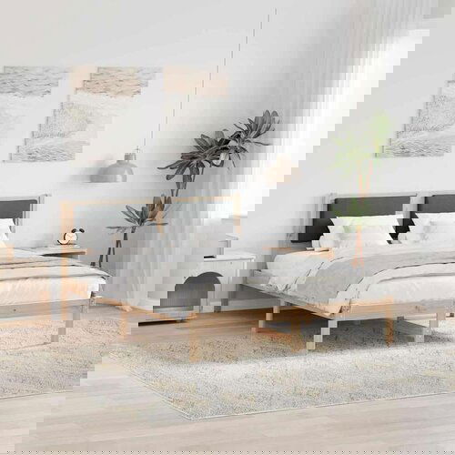  Okvir za krevet s uzglavljem Tamno siva 135 x 190 cm Cijene