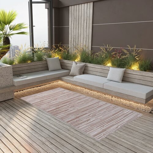 VidaXL Zunanja preproga rjava 190x290 cm PP Slike