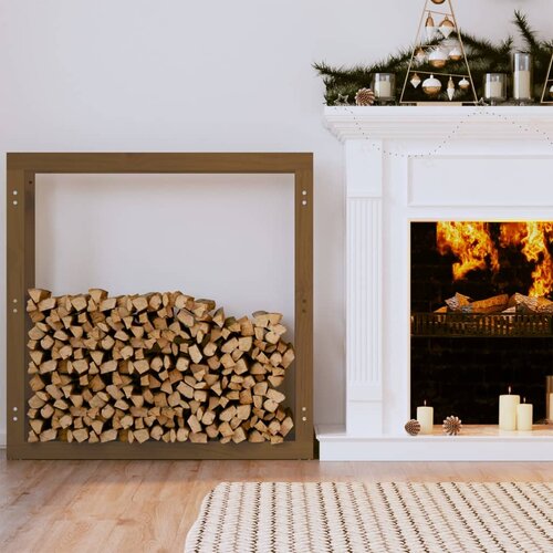 vidaXL Stalak za drva za ogrjev boja meda 100x25x100 cm od borovine Cijene