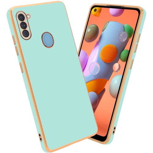 Cadorabo Ohi&scaron;je, združljiv s Samsungom v sijajni metini zeleni barvi - Zlato - za&scaron;čitni pokrov iz fleksibilnega silikona TPU in z za&scaron;čito pred kamero, (20593153) Cene