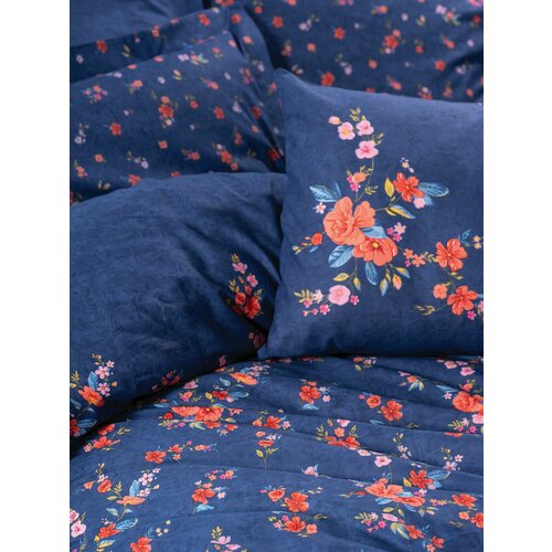 emery - dark blue dark bluered ranforce single quilt cover set Slike