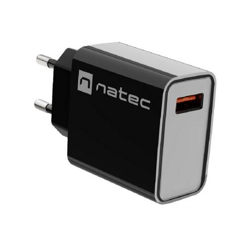 Natec MAINS CHARGER RIBERA USB-A 18W BLACK Slike