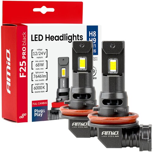 Amio Auto sijalica H8 H9 H11 H1 LED 6000K F25 Pro Canbus Cene