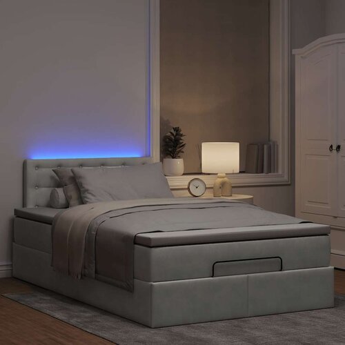 VidaXL Okvir za krevet s madraca svjetlosivi 120x190 cm bar&amp;scaron;unasti Slike
