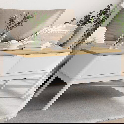 VidaXL Stolić za kavu FLORO bijeli 99 x 55 5 x 45 cm od borovine Slike