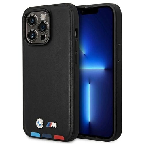 BMW USNJENI OVITEK TRICOLOR STAMP ZA MAGSAFE ZA IPHONE 14 PRO - ČRN, (21898554) Cene