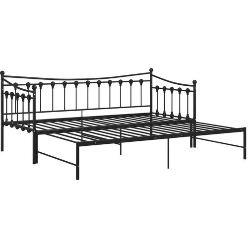 VidaXL okvir za krevet na razvlačenje crni metalni 90 x 200 cm Slike