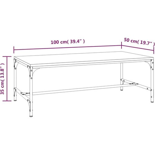 vidaXL Stolić za kavu smeđa boja hrasta 100x50x35 cm konstruirano drvo Cijene