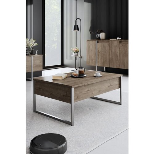 Hanah home stočić za dnevnu sobu luxe - walnut, silver walnutsilver coffee table Slike