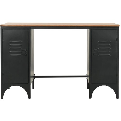 Maison Chic Dvojna Pisalna miza - pisarniška miza - Računalniška miza trden les jelke in jeklo 120x50x76 cm, (21785102) Cene