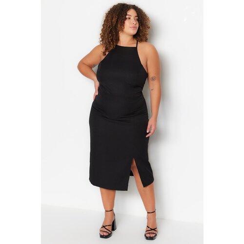 Trendyol Curve Plus Size Dress - Black - Bodycon Cene