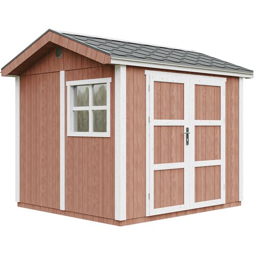 Timbela Vrtna hi&scaron;ica vrhunske kakovosti 5,9 m&sup2; - V252x250x294 cm - s tlemi in bitumenskimi plo&scaron;čicami - M913A-REDWOOD RED, (5000117244) Cene