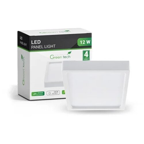  LED panel Green Tech 12W, 6500K, nadgradni, kvadratni Cene