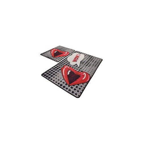  Kiss multicolor bathmat set (2 pieces) Cene