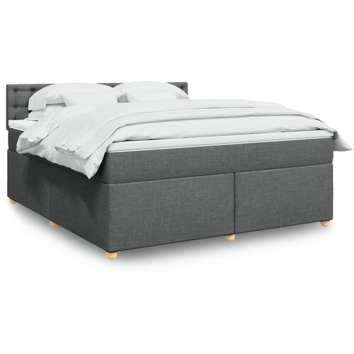 VidaXL Okvir kreveta s oprugama i madrac svjetlosivi 180x200cm tkanina Slike