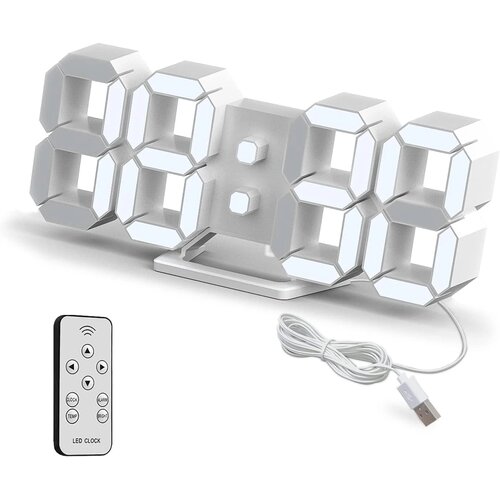 Deeyaple LED digitalna stenska ura 25 cm bela Slike