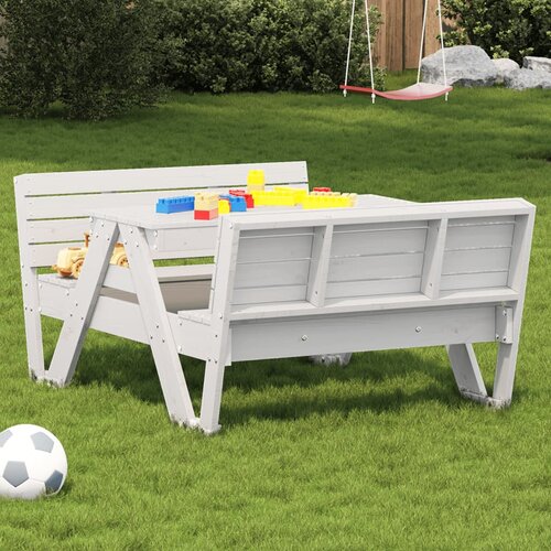vidaXL Stol za piknik za djecu bijeli 88x122x58 cm od masivne borovine Cijene