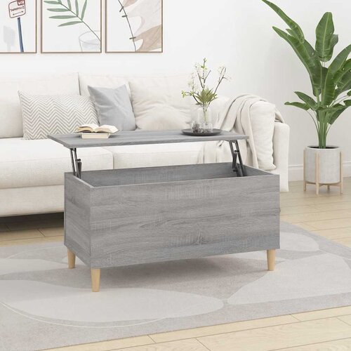  Stolić za kavu siva boja hrasta 90x44,5x45 cm konstruirano drvo Slike
