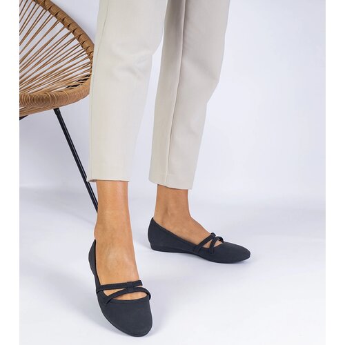 Gemre Black matte eco-leather women's ballet flats Baronna Cijene