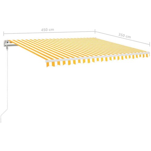 Automatska tenda sa senzorom LED 450 x 350 cm žuto-bijela Slike