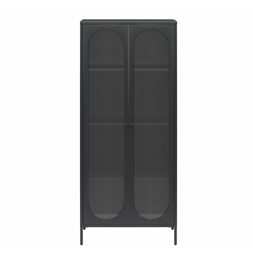 Støraa Črna kovinska vitrina 80x186x40 cm Luna – Cene