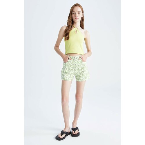 Defacto cool floral pattern cotton gabardine mini shorts Slike