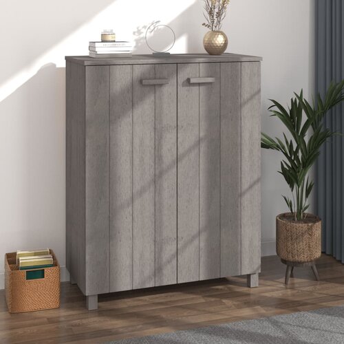vidaXL omara za čevlje svetlo siva 85x40x108 cm trdna borovina Cene
