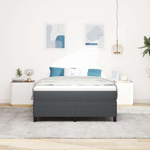 VidaXL krevetni okvir tamno siva čvrsto drvo 140 x 190 cm Slike