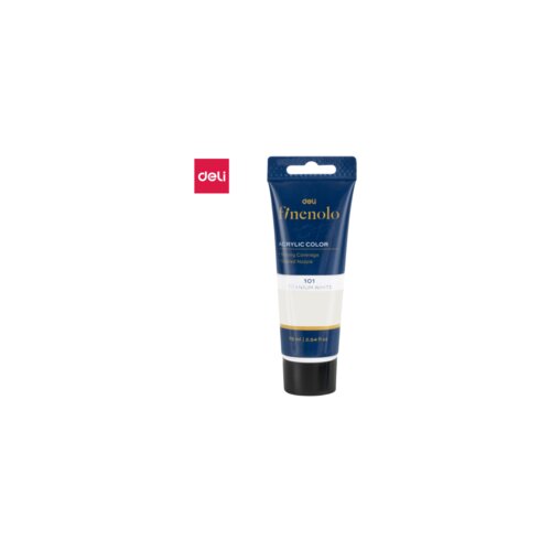 Deli AKRILNA BOJA U TUBI BELA 75ml EC75-WH Slike
