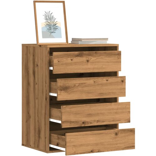  The Living Store Kotni predalnik artisan hrast 60x41x76 cm inženirski les - Predalnik, (21496539) Slike