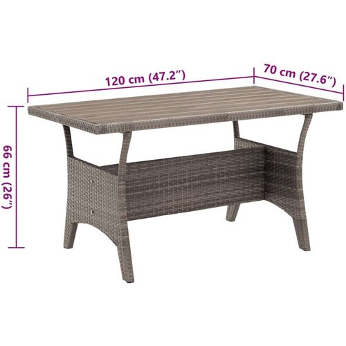 VidaXL Vrtni stol sivi 120 x 70 x 66 cm od poliratana Slike