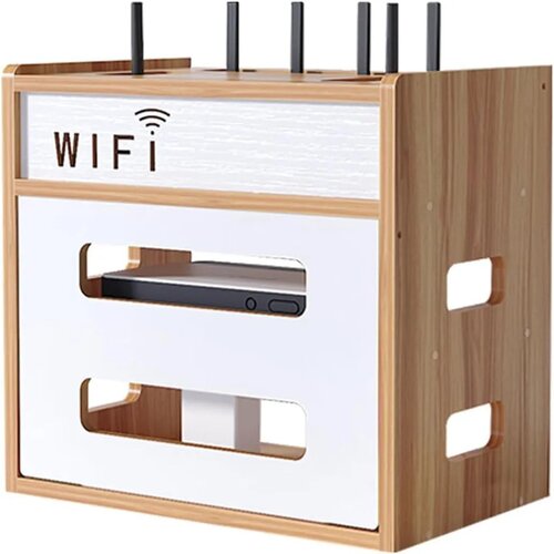 Catekro Lesena Omarica za WiFi Usmerjevalnik OA272-Brown Slike