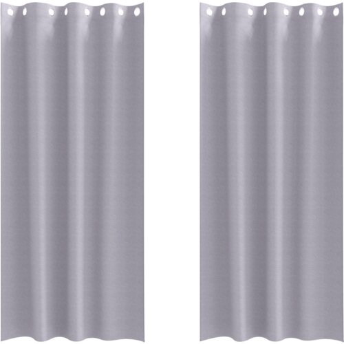VidaXL Zavjese sa zavjesama 2 pcs Metalna siva 225 x 140 cm Poliester Slike