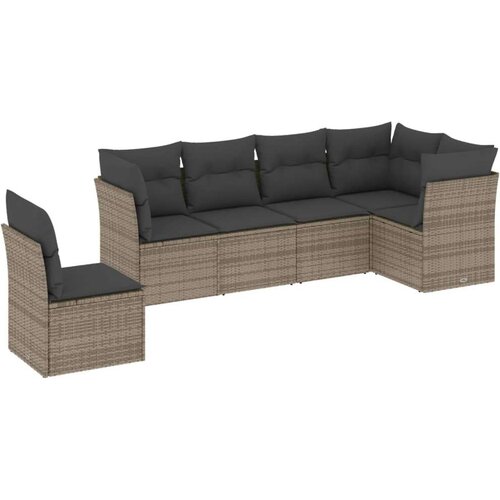 vidaXL 6-dijelni set vrtnih sofa od poliratana s jastucima sivi Cijene