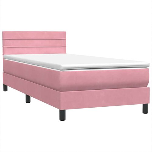 Box spring krevet s madracem ružičasti 80 x 220 cm bar&amp;scaron;unasti Slike