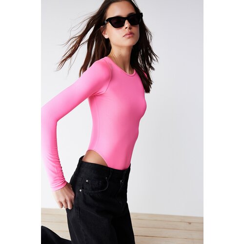 Trendyol Pink Snaps Flexible Fitted Knitted Bodysuit Slike