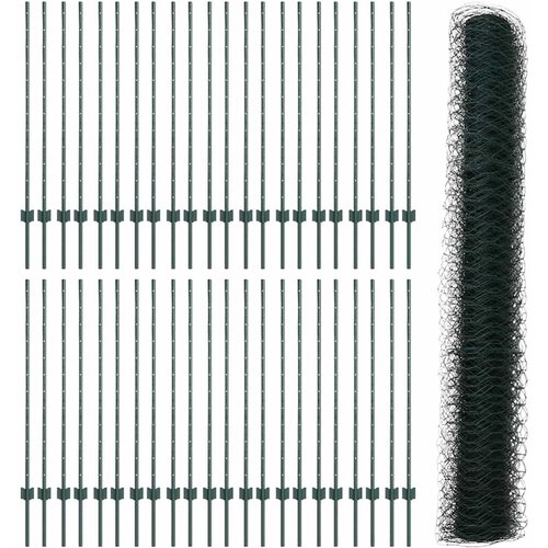  Heksagonalna ograda s stubom 100 x 1,2 m Čelik premazan PVC-om Slike