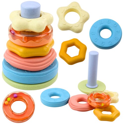  Tower of Wheels Sensory Puzzle for Toddlers Pastel 17cm Cijene