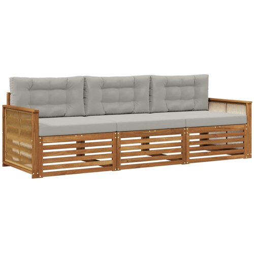 vidaXL Zunanja garnitura za sedenje 3 pcs Naravna in svetlo siva, (5000280543) Cene