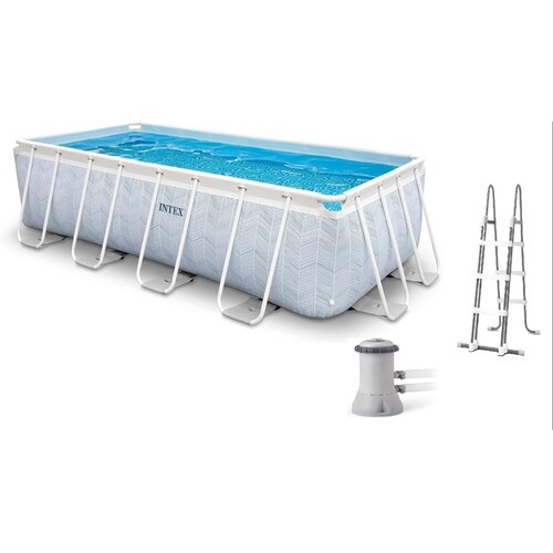 Intex Bazen metalni okvir 4x2x1m, Chevron Prism, Pravougaoni Slike