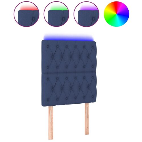 Maison Chic led posteljno vzglavje - vzglavna omarica - nočna omarica modro 80x7x118/128 cm blago, (21709106) Slike