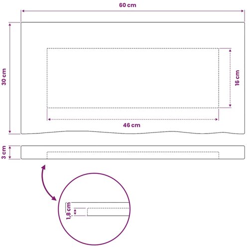  Pravokutni stolni vrh 60 x 30 x 3 cm Pravokutni - Bijela 90 x 55 x 3 5 cm Živi rub 1 strana Slike