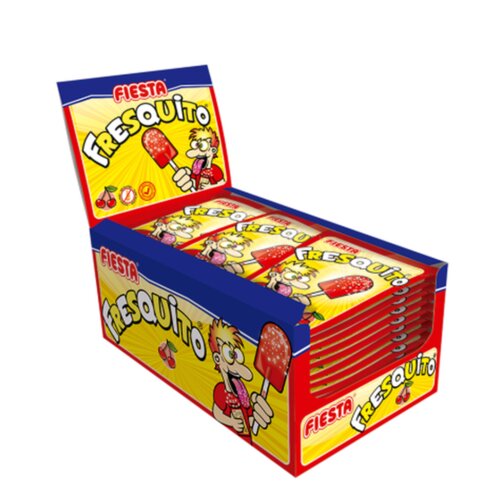 Fiesta Fresquito lizalice trešnja s kiselim prahom 680g / kutija 40 kom / XXL Cene