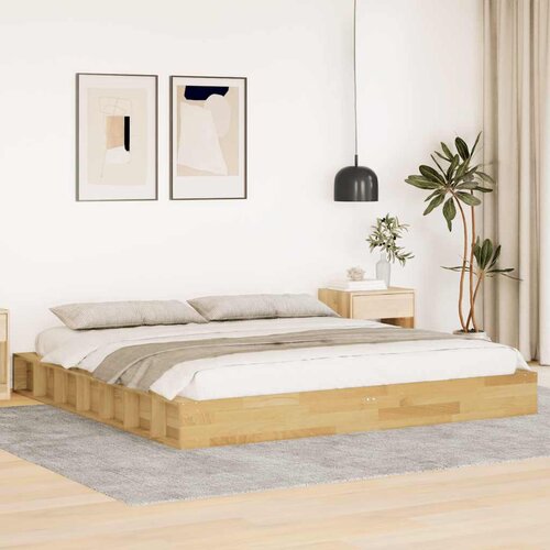 vidaXL posteljni okvir brez vzmetnice 180x200 cm masivni les hrast Cene