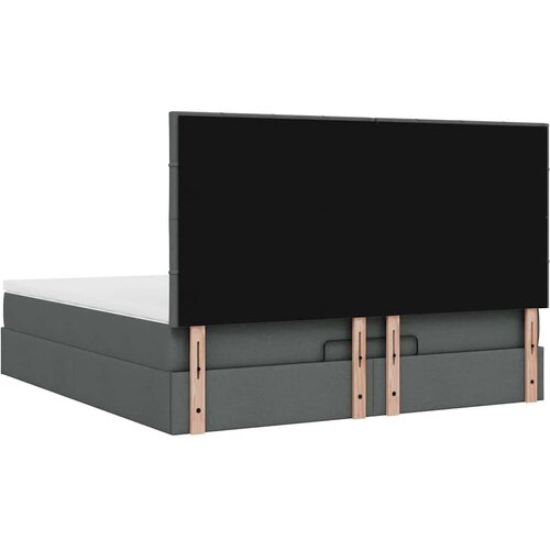 VidaXL Otomanski krevet s madracem i LED tamnosivi 180x200cm tkanine Slike